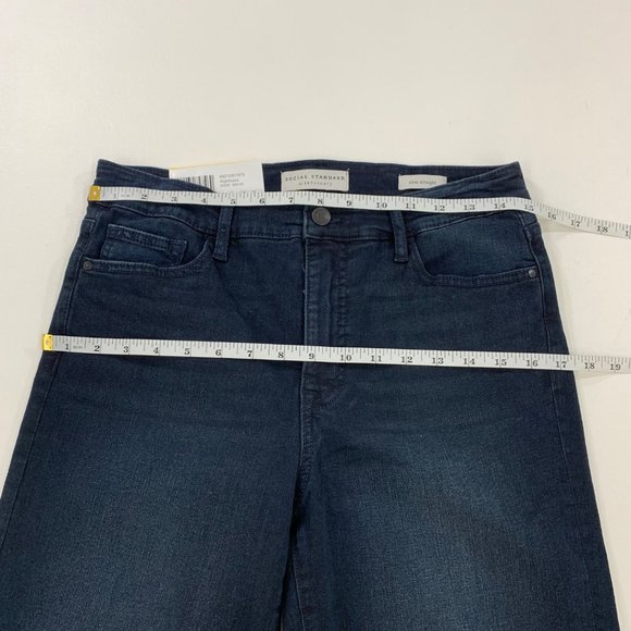 Social Standard Women's Pants 8 Slim Straight Stretch Denim Jeans Nighthawk Blue - Picture 6 of 10